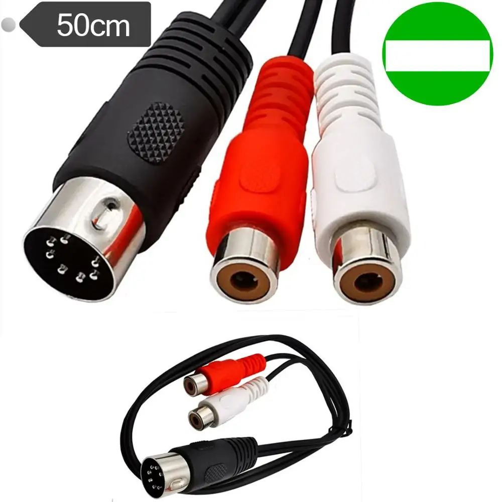 Cable Adaptador DIN 7 Pines 2 RCA Macho Hembra Equipo Audio Vintage Cable Adaptador Altavoz Línea 0.5m 1m 1.5m - imagen 4