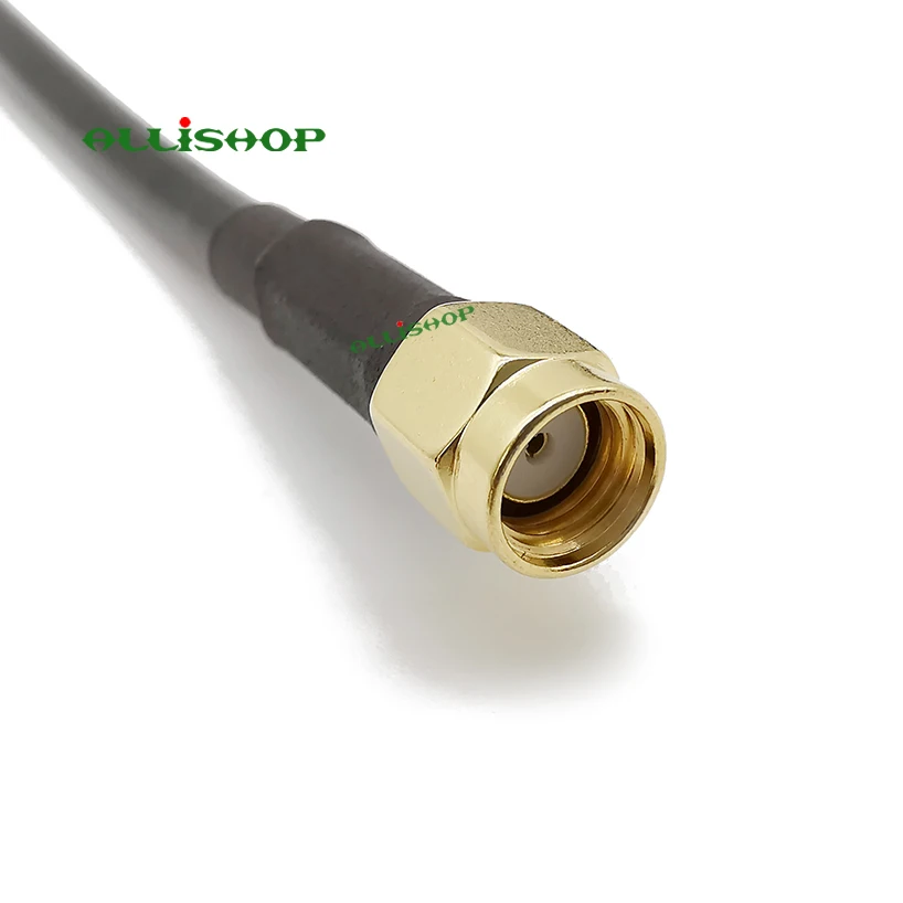 RP SMA macho a RP SMA macho antena Wifi conector coaxial 50ohm RG58 Cable conector SMA de enchufe 1M 3M 5M 8M 10M 12M 15M - imagen 3