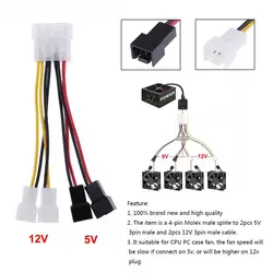 Cable Adaptador Molex 4-Pin a 3-Pin Ventilador PC 12V 5V