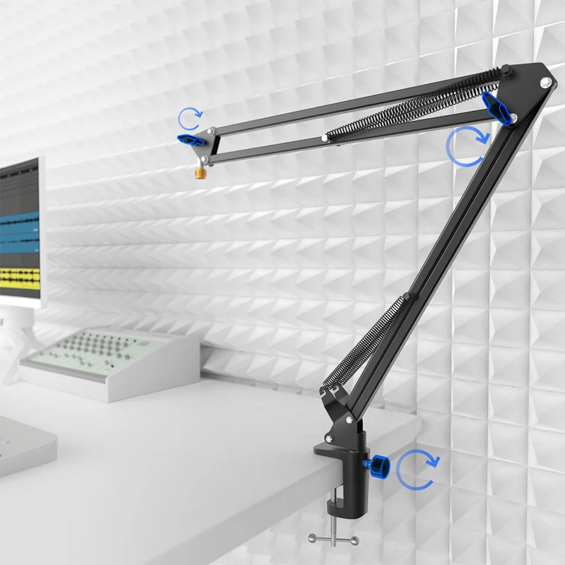 FIFINE Soporte de brazo de tijera con brazo de suspensión de micrófono ajustable para K688 K669 K670 K658 K678 K690, Ampligame A6V A8 - imagen 4