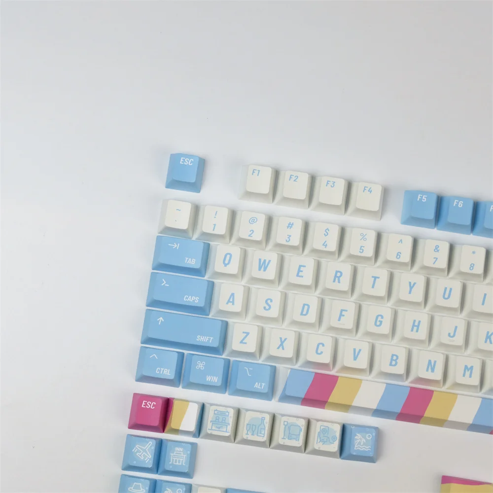 142 teclas Walden Keycap Cherry Profile ANSI Layout ISO Enter PBT teclas completas DYE-Subbed 3U 6.25U 7U barra espaciadora 1.75U 2U teclas de cambio