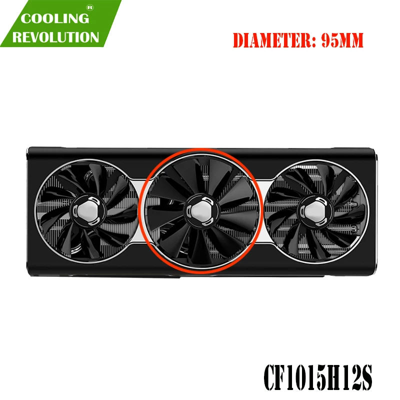 Ventilador de tarjeta gráfica CF9015H12S CF1015H12S DC12V para XFX Radeon RX 5700 XT THICC III Ultra RX57XT8TBD8 - imagen 4