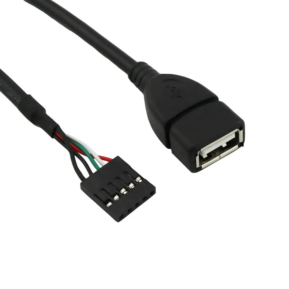 1 unidad USB 2,0 A hembra a Dupont 5 pines hembra conector de placa base Cable 50CM/1,5 pies - imagen 2