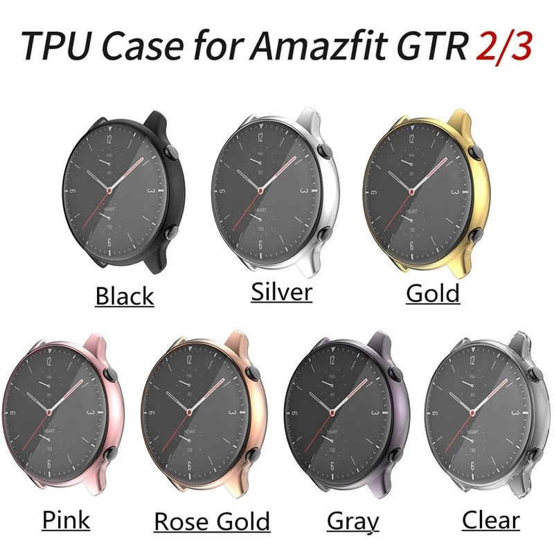 Funda de reloj de TPU para Amazfit GTR 4, funda protectora de pantalla completa para Amazfit GTR 2 2e/GTR 3 3Pro/GTR4, funda protectora suave de TPU - imagen 2