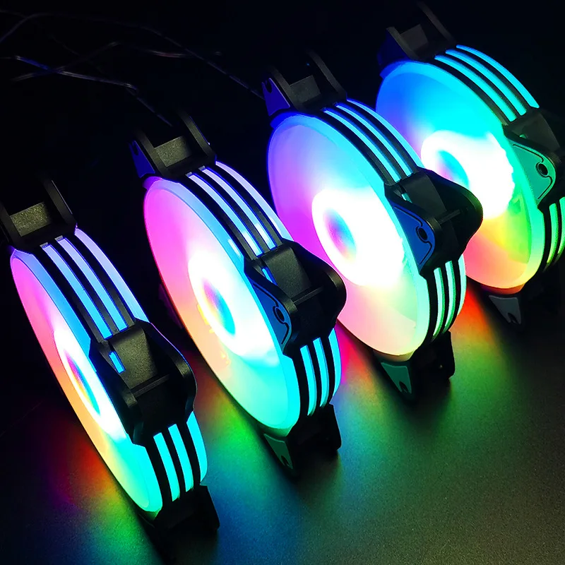 UTHAI FS-5C ventilador de chasis de 12CM silencioso iluminación colorida multicapa ventilador de refrigeración de computadora de escritorio LED - imagen 3