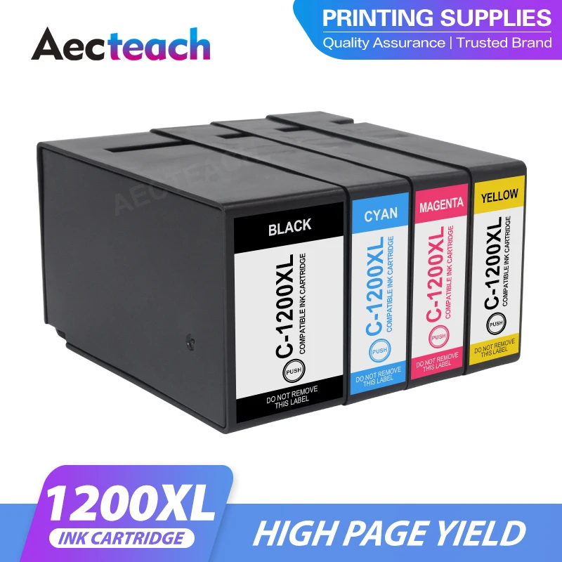 Aecteach-cartucho de tinta para impresora de inyección, Compatible con Canon PGI1200XL, MAXIFY, MB2020, MB2320, MB2120, MB2720, nuevo PGI-1200, PGI1200