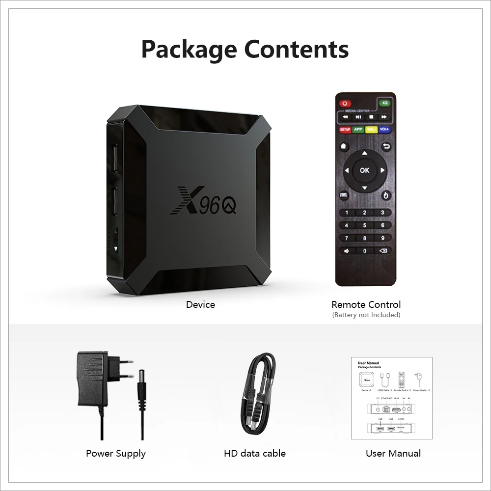 Dispositivo de TV inteligente X96Q, decodificador con Android 10, 2GB, 16GB, Allwinner H313, cuatro núcleos, 4K, 60fps, Wifi 2,4G, Youtube, X96, 1GB, 8GB - imagen 5