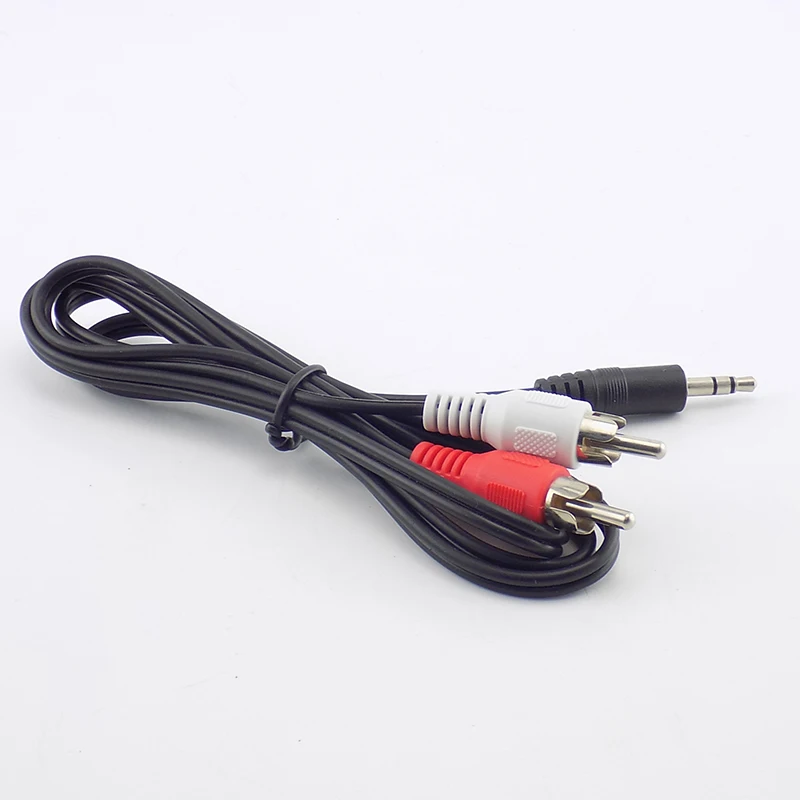Cable de extensión de Audio estéreo para ordenador portátil, cable adaptador AV de 1M y 3,5mm macho a 2 conectores RCA para altavoz, TV, DVD, MP3/MP4 - imagen 3