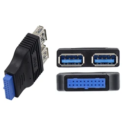 Adaptador placa base a USB 3.0 Dual Tipo A hembra para pines