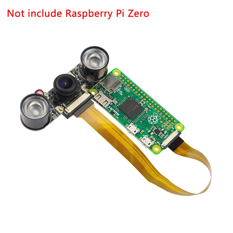 Raspberry Pi Zero-cámara gran angular de 5MP, módulo de Webcam de 130 °, cámara de visión nocturna + 2 piezas de luces IR para Raspberry Pi Zero 2 W 1,3 - imagen 2