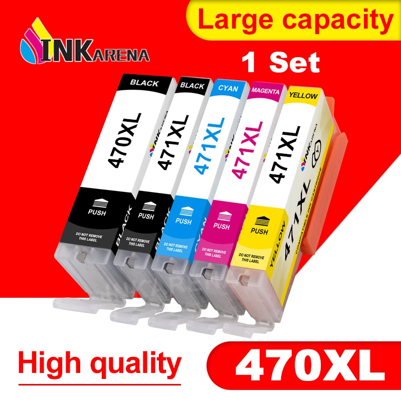 INKARENA PGI-470 CLI-471 Refilled Ink cartridge For Canon PGI470 CLI471 470 PIXMA MG6840 MG5740 TS5040 TS6040 Printer Cartridges