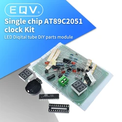 Kits de bricolaje AT89C2051 reloj electrónico, tubo Digital, pantalla LED, Suite, módulo electrónico, piezas y componentes, DC 9V - 12V