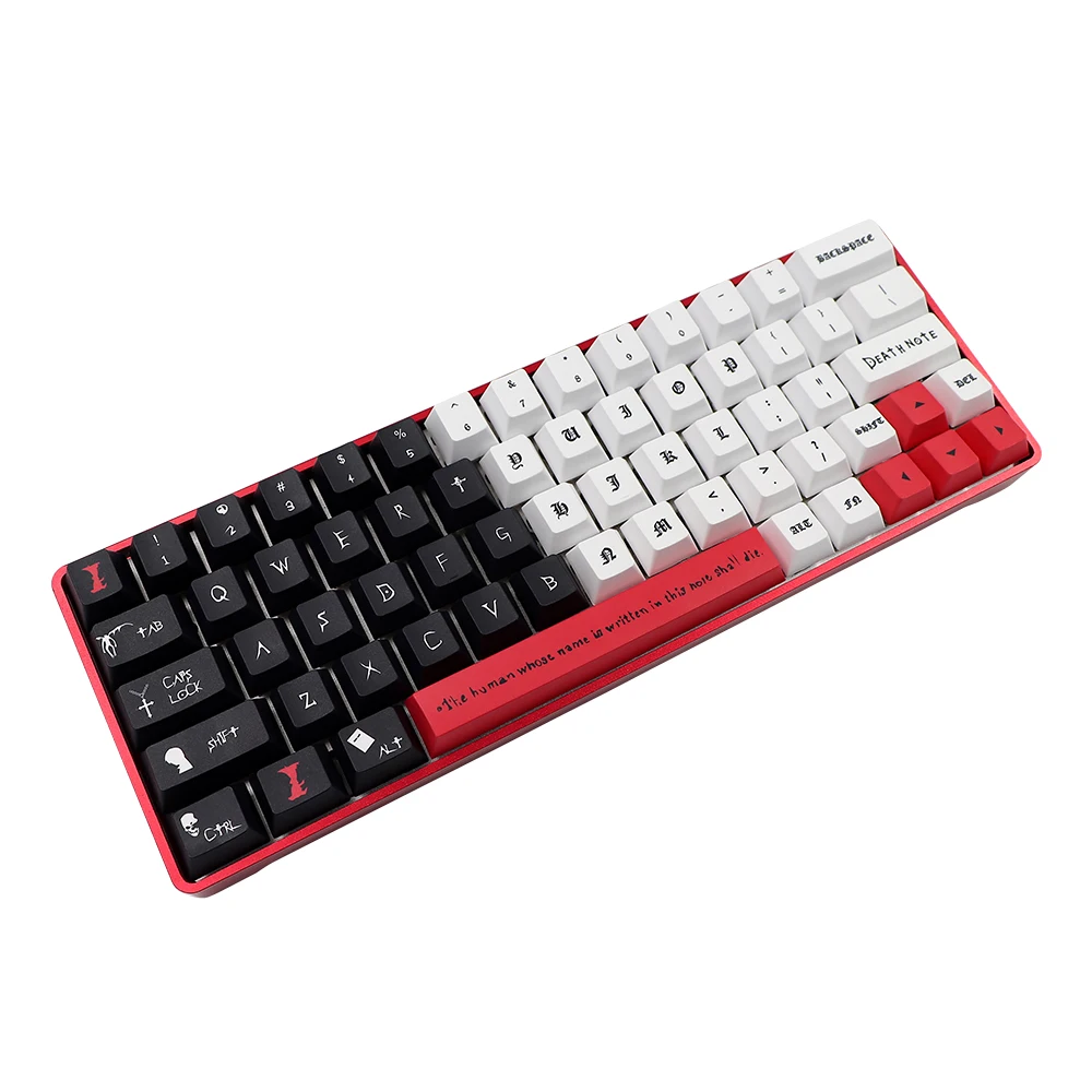 Death Note-teclas pbt personalizadas para teclado mecánico GK61, 64, 68, TKL87, 96, 104, diseño iso