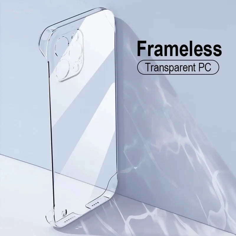 Para iPhone 16 11 13 12 14 15 Pro MAX 12/13MINI XR SE 7 8 PLUS lente de cámara sin marco protectora dura PC funda transparente a prueba de golpes - imagen 2