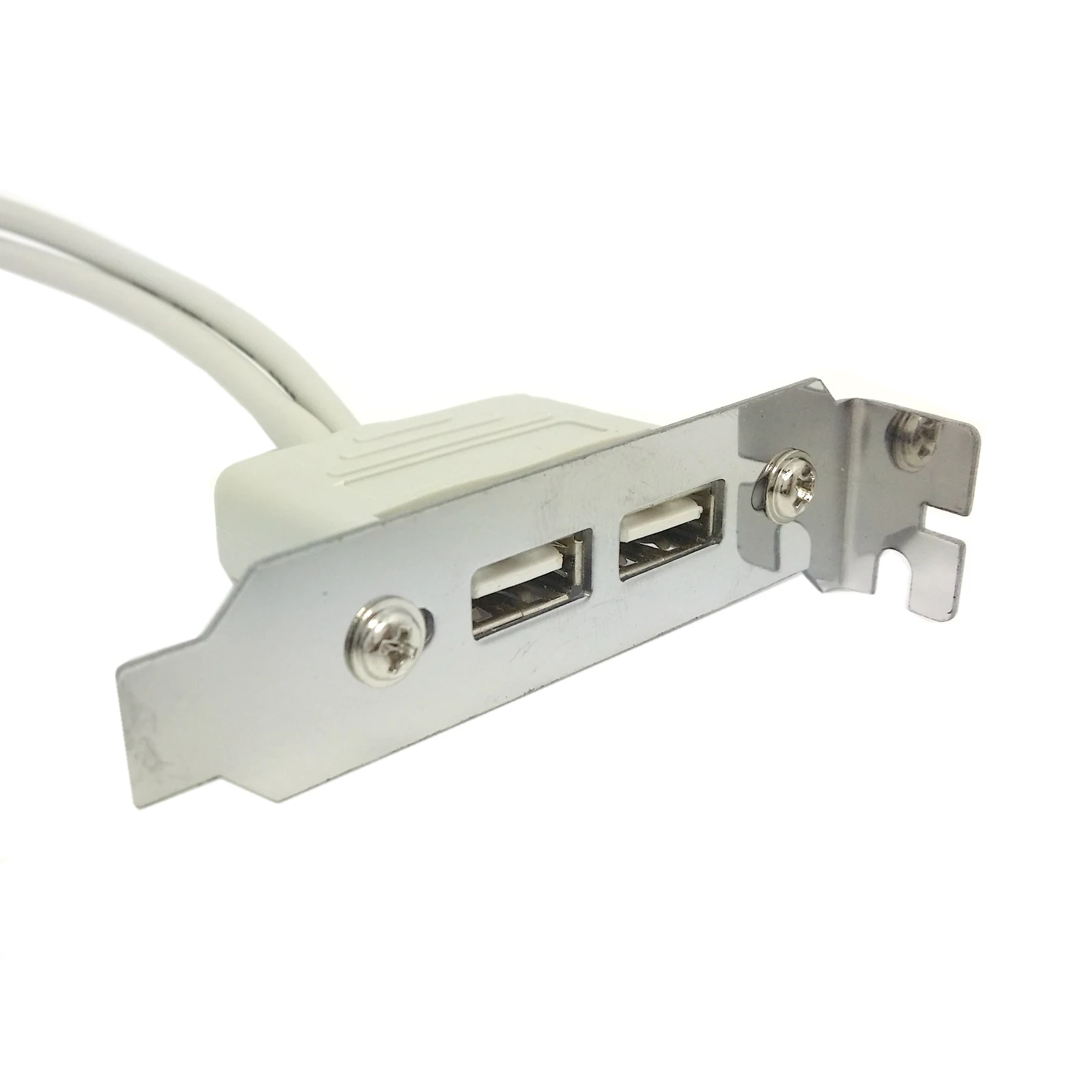 Panel trasero USB 2,0 tipo A hembra A placa base, Cable de 9 pines, 30cm con perfil bajo, 8cm de altura, soporte PCI blanco - imagen 5