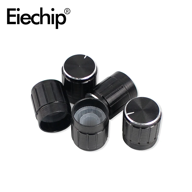 Potenciómetro rotativo WH148 de 15mm, kit de perilla negra de resistencia variable, B10K, 1K, 2K, 5K, 20K, 50K, 100K, 250K, 500K, 5 unidades por lote - imagen 2