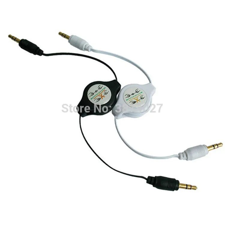 Cable de audio de 1M, cables de línea auxiliar macho de 3,5 a 3,5mm, elástico macho para Ipod, mp3, iphone, psp, adaptador de receptor de música de cada final ster