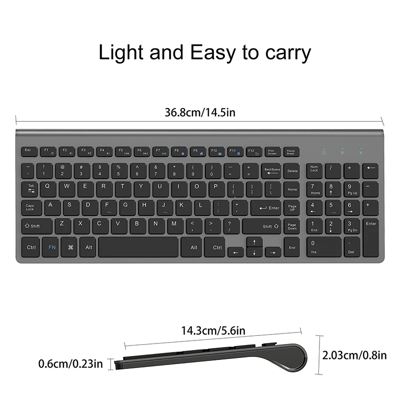 Teclado francés AZERTY teclado inalámbrico 2,4G conexión USB ergonómico silencioso ES/RU/IT/DE/USA/FR teclado adecuado para ordenador portátil PC TV - imagen 3