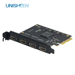 UNISHEEN Tarjeta Captura HDMI SDI Cuatro Canales 1080p 60fps PCIe