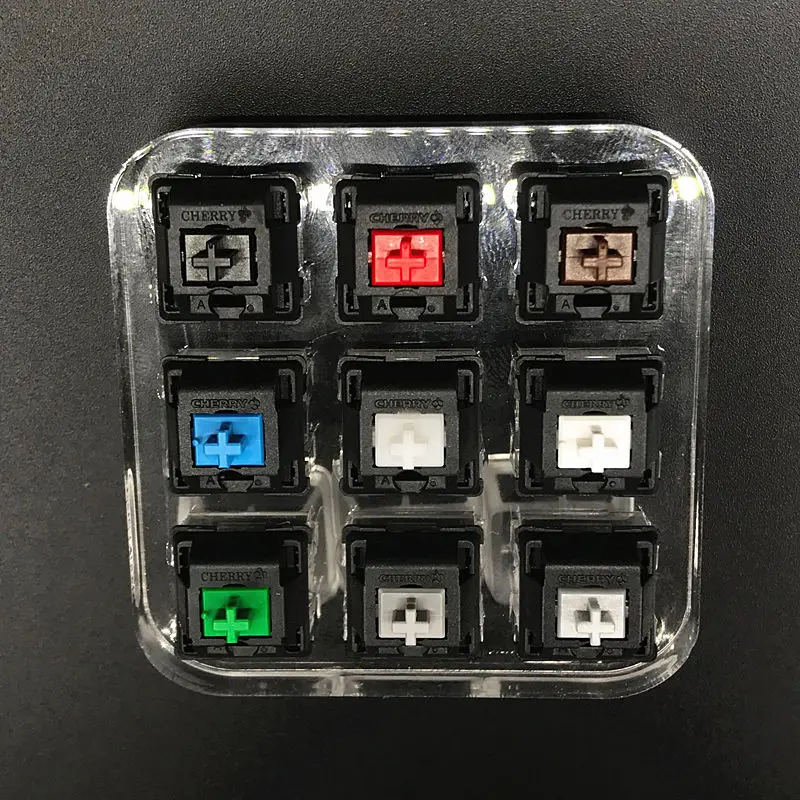 Teclado mecánico con eje Cherry MX, probador de interruptor de 3 pines, Negro, Rojo, marrón, azul, verde, leche, blanco, rojo, 9 teclas translúcidas, nuevo - imagen 2