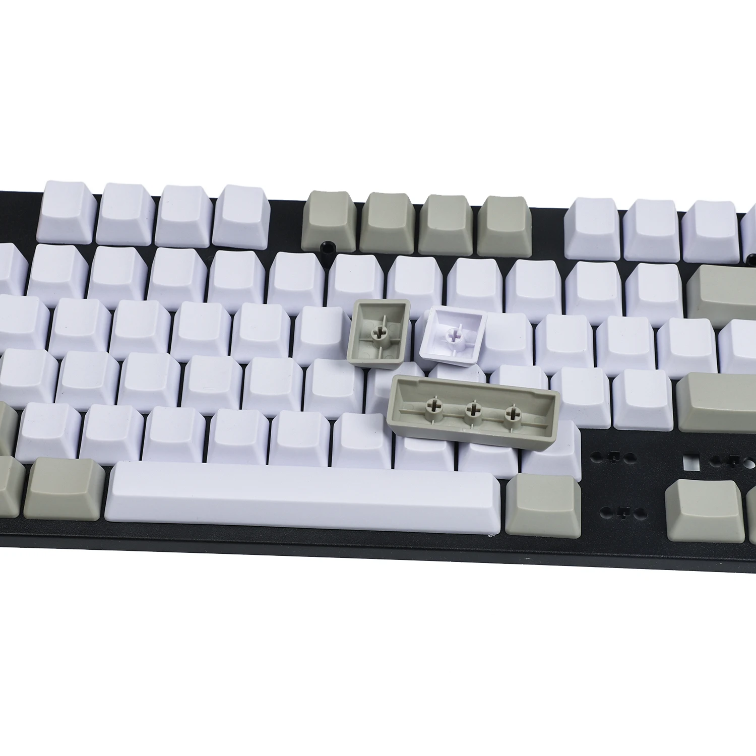 Teclas mixtas blancas y grises de 104 teclas, teclas gruesas de perfil OEM PBT para teclado mecánico 87 61 MX - imagen 4