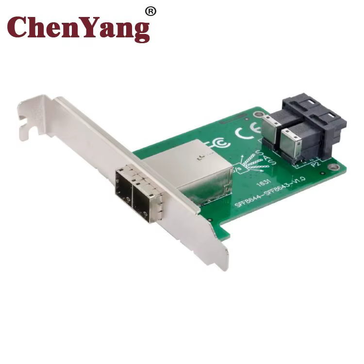 Adaptador Mini SAS HD SFF-8644 a SAS Doble Puerto Perfil Bajo