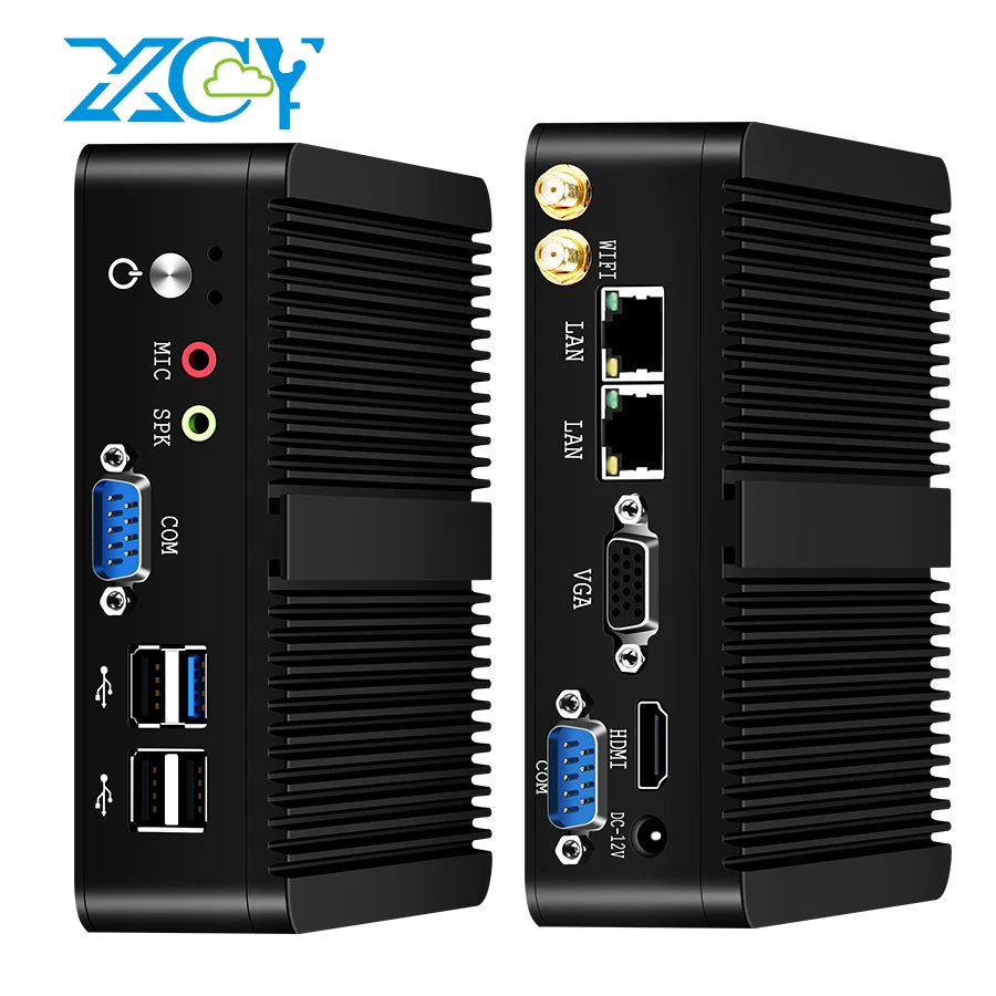 XCY Mini PC Industrial Celeron J1900 – Pasivo Dual LAN RS232