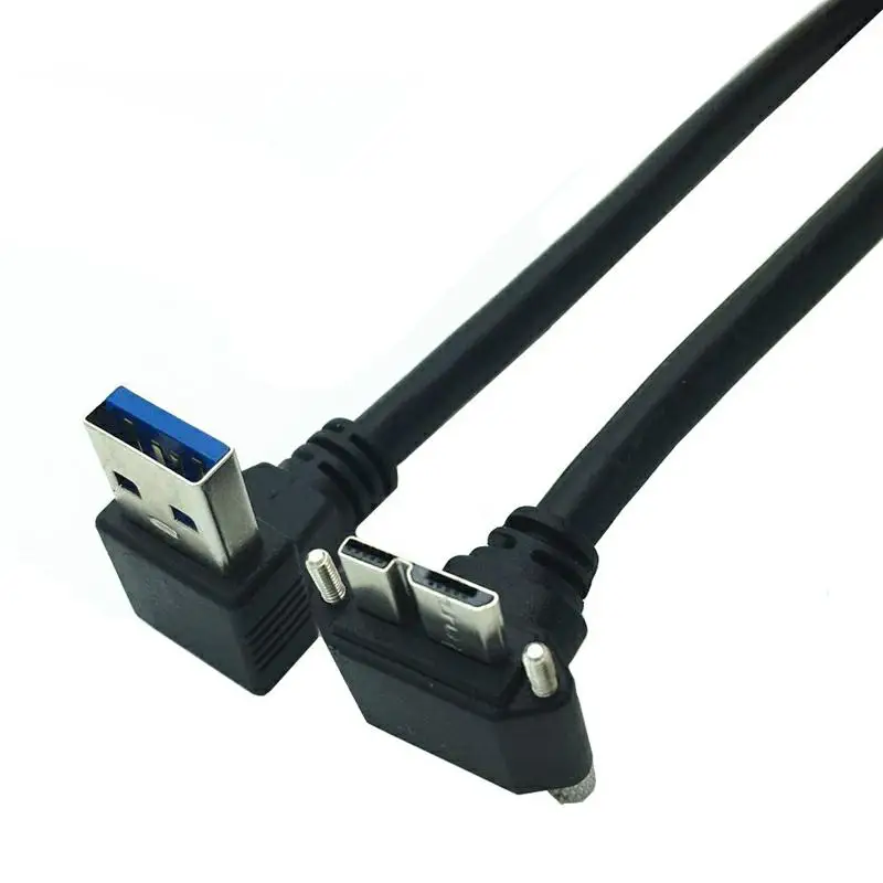 Cable USB 3,0 tipo A de doble curva, ángulo hacia arriba y hacia abajo de 90 grados a Micro B macho para disco duro externo Samsung S5 Note 3 HDD - imagen 4