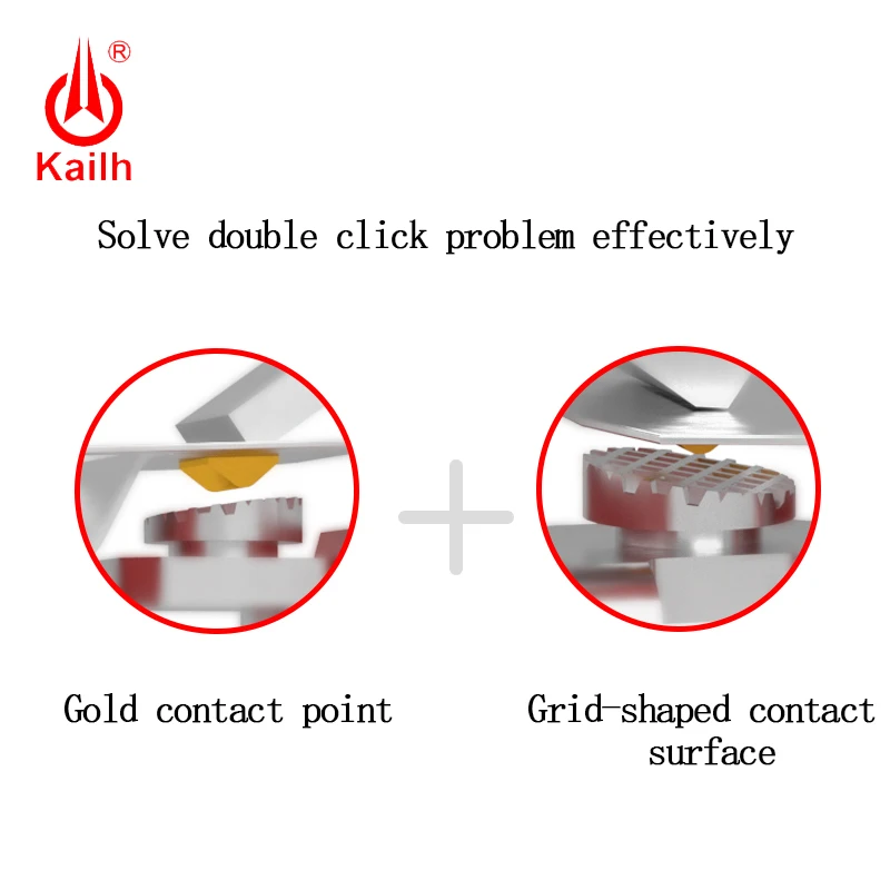 Kailh-ratón rojo GM4.0 60M life para videojuegos, de 3 pines microinterruptor, punto rojo utilizado en ordenador, Botón izquierdo y derecho, CMI126601D01-3, 2 uds. - imagen 5