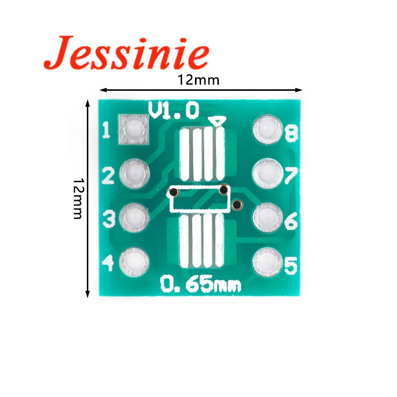50 Uds TSSOP8 SSOP8 SOP8 a DIP8 SMD adaptador de Pin DIP PCB SOP-8 SOP Placa de transferencia placa de prueba IC 2,54mm 0,65mm 1,27mm paso - imagen 5
