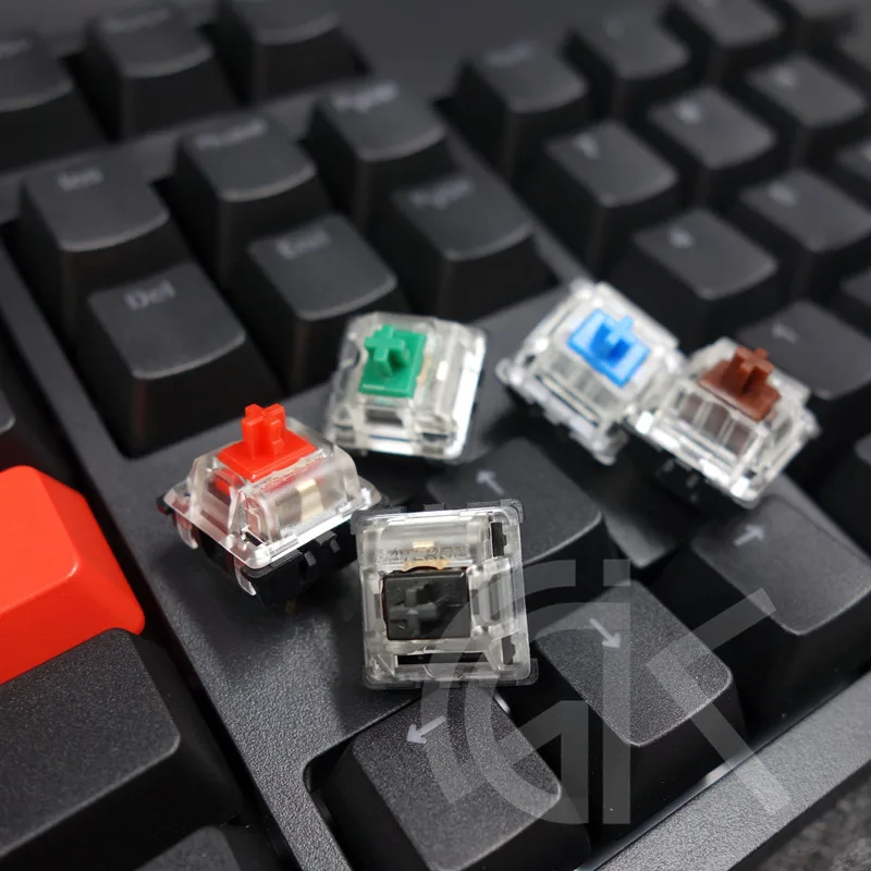 Gateron interruptores de eje mecánico para teclado mecánico, Negro, Rojo, marrón, azul, verde claro, amarillo, 3 pines, compatible con GK61 GH60 - imagen 4