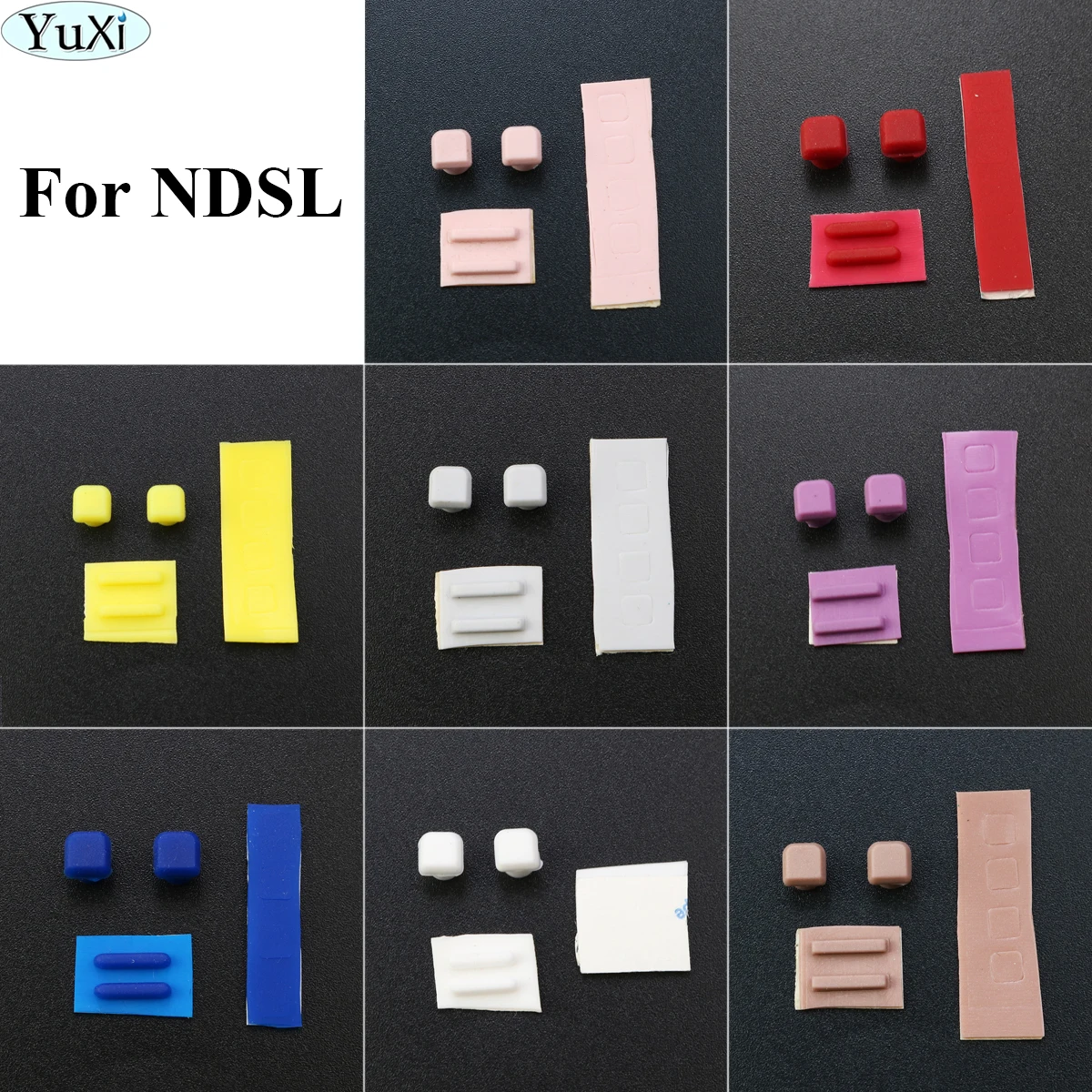 YuXi cubierta de pies de tornillo opcional de 8 colores para Nintendo DS Lite para consola de juegos NDSL cubierta de pies de tornillo almohadilla de goma