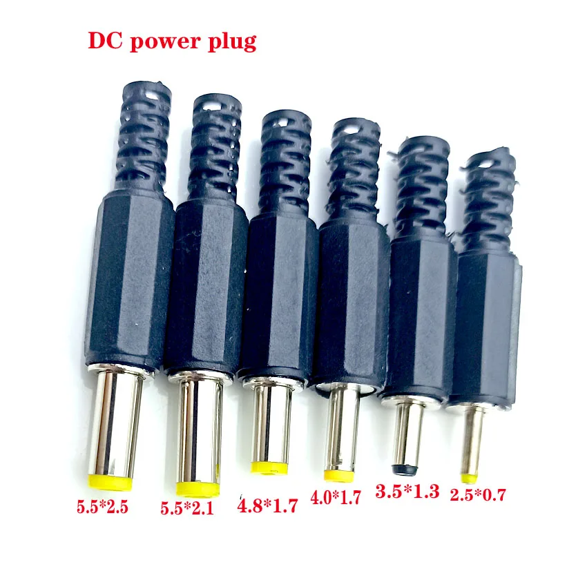 Enchufe de alimentación de CC de 9mm de longitud, conector eléctrico de montaje macho, adaptador de terminales de cable, 5,5x2,1 MM, 3,5x1,3 MM, 30V, 1A, 3/5/10 Uds./lote