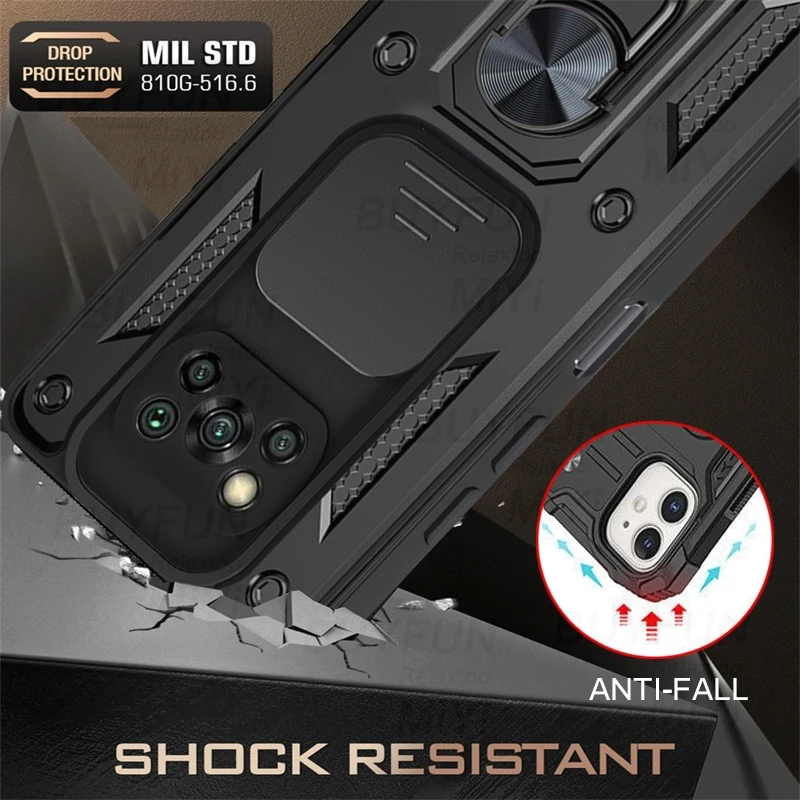 Cubierta de protección de lente de empuje para Xiaomi Little X 3, Pocco, Poco X3 Pro, X3Pro, NFC, PocoX3, funda con soporte magnético, Fundas protectoras de anillo - imagen 4