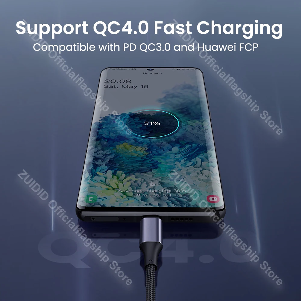 Cable USB‑C 100W PD 5A para Samsung Xiaomi MacBook Pro – Carga rápida - imagen 5
