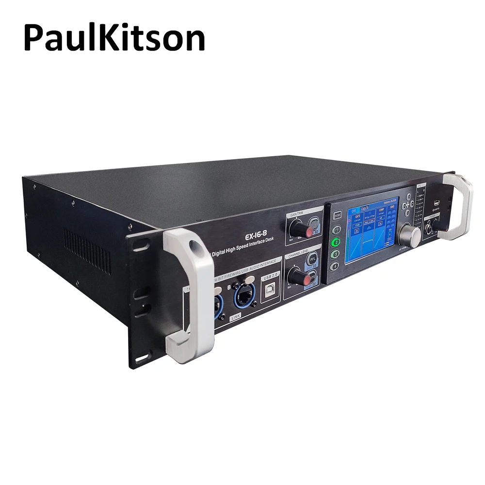 Paulkitson-mezclador de Audio Digital EX16-8, consola de mezcla profesional de 18 canales montada en Rack para rendimiento de escenario, expansión de Audio - imagen 4