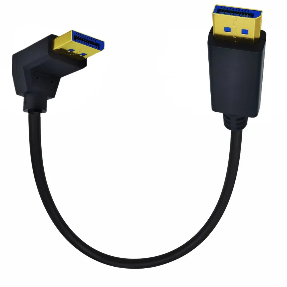 Cable DisplayPort de ángulo recto de 30cm, 1m, 2m, 3m, versión 1,4 8K @ 60Hz para TV, Monitor, tarjeta gráfica, PC, Notebook, adaptador DP 3D - imagen 4