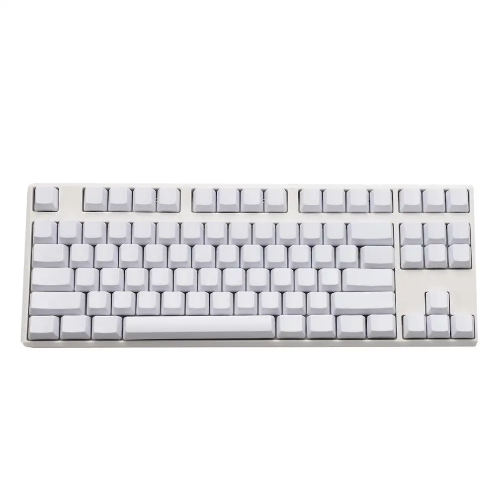 Teclado mecánico para juegos, teclas OEM con diseño ISO ANSI, teclas PBT gruesas, 87 88 en blanco, YMDK, para interruptores Cherry MX - imagen 5