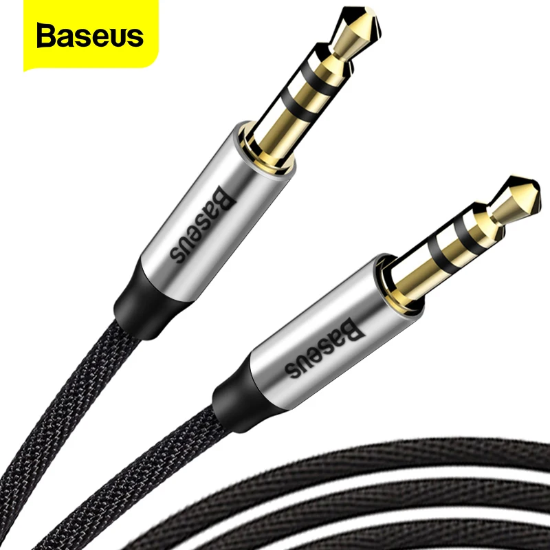 Baseus-Cable auxiliar de Audio macho a macho para Samsung S10, Conector de 3,5mm para altavoz y auriculares de coche, 3,5mm