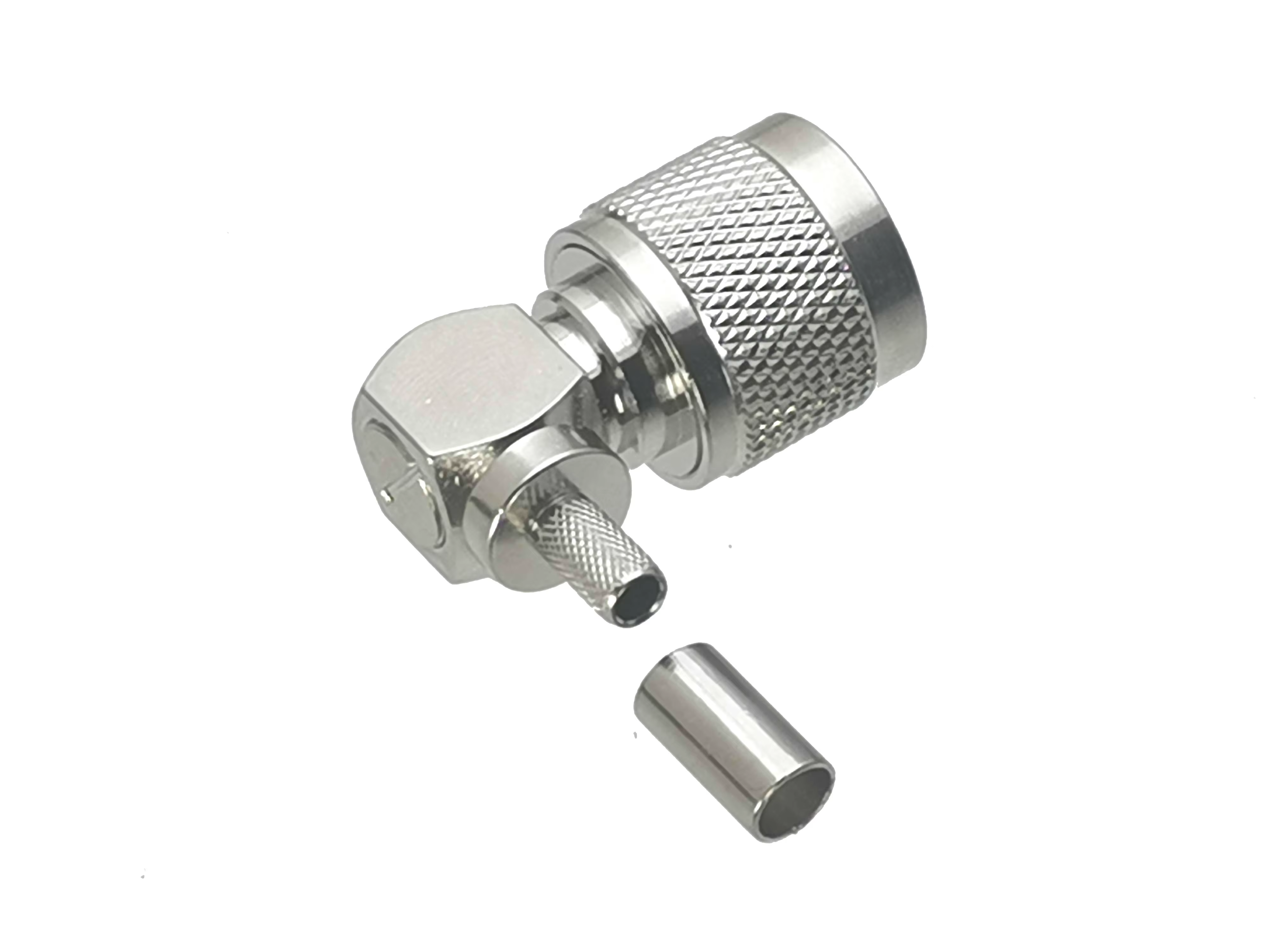 Conector N macho ángulo recto RG58 RG142 LMR195 coaxial - imagen 2