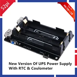 52Pi UPS batería con RTC y coulómetro para Raspberry Pi USB