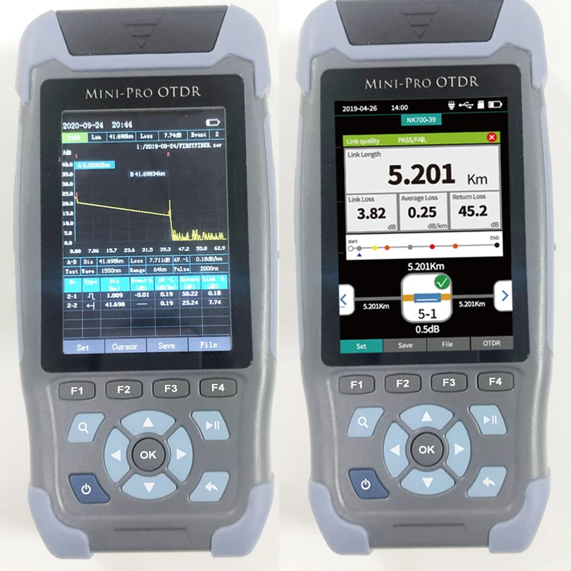 Reflectómetro de fibra óptica Pro Mini OTDR 980rev con 9 funciones VFL OLS OPM mapa de eventos 24dB para probador Ethernet de Cable de fibra de 64km - imagen 3
