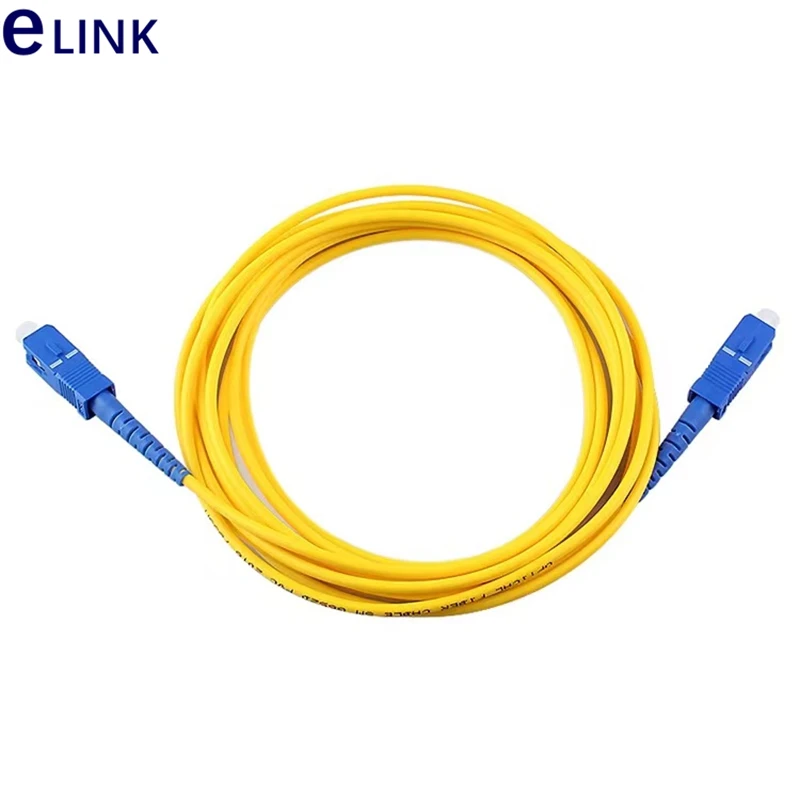 Cable de conexión de fibra óptica 1-50mtr SC-SC SX SM 5m 10m 20m 30m 3,0mm 2,0mm monomodo Simplex SC/UPC puente óptico de fibra PVC ELINK - imagen 3