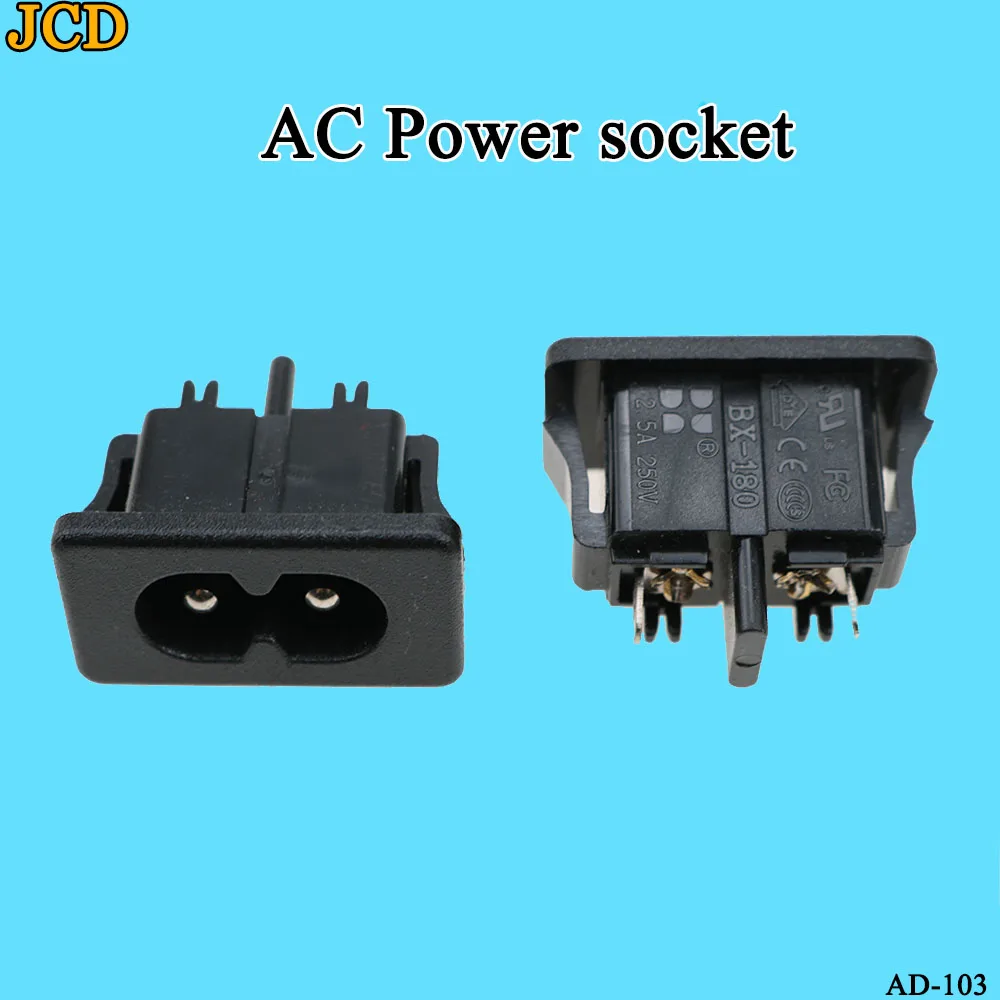 JCD-AC-14 AC 250V 2,5a macho, 2 pines, toma de entrada de energía IEC320 C14, Panel de enchufe integrado - imagen 4