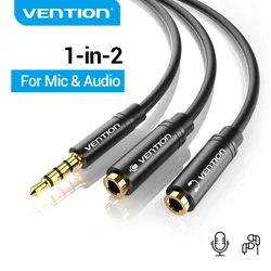 Vention Divisor Y Audio 3.5mm Macho a dos Hembras – Adaptador Auxiliar