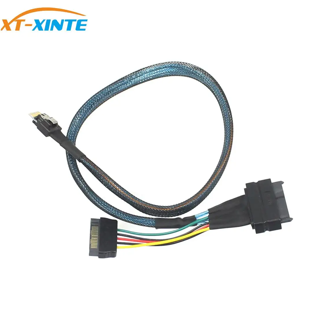 Cable adaptador XT-XINTE para NVME PCIe SSD, adaptador para placa base SFF-8639 Slim SAS a SFF-8654 U.2 PCIE, 0,5 m, U.2 SFF-8639