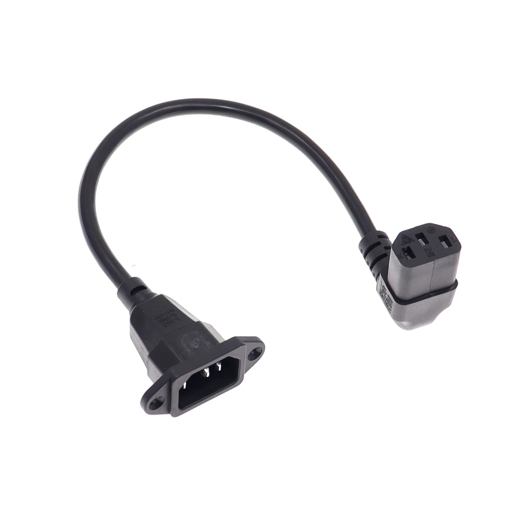 Cable de extensión adaptador de agujeros de tornillo, 90 grados, C13 a C14, 30cm/1 pie, IEC320, C14 a C13, cable de alimentación de CA en ángulo arriba/abajo - imagen 5
