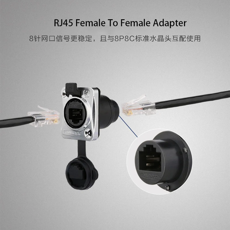 Conectores impermeables RJ45 de red IP67/Ethernet RJ45 enchufe de metal enchufe impermeable para Ethernet al aire libre - imagen 5