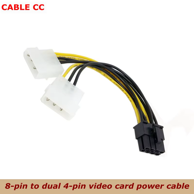 Cable Alimentación Tarjeta Gráfica 8Pin a Dual 4Pin Molex PCI Express 18cm