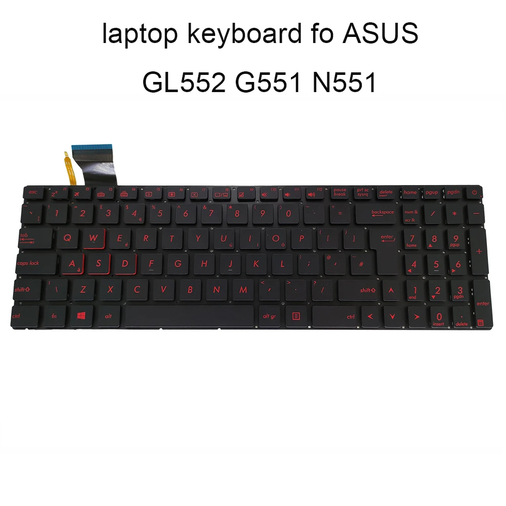 Teclados de repuesto GL552 teclado retroiluminado para ASUS ROG GL552 GL752 UK PO portugués negro 0KN0 RZ1UK11 0KNB0 662GPO00 nuevo - imagen 2